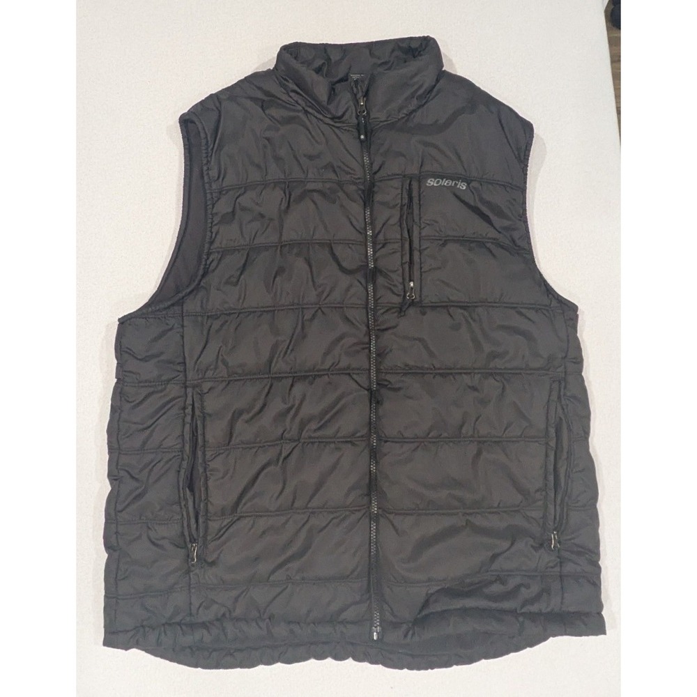 Solaris Puffer Vest Mens XL Black Excellent Quilted Full Zip Insulated Layer